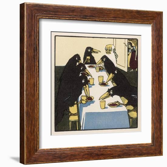 The Seven Ravens at the Dinner Table-A Weisgerber-Framed Art Print