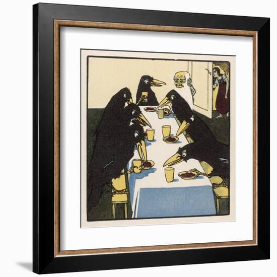 The Seven Ravens at the Dinner Table-A Weisgerber-Framed Art Print