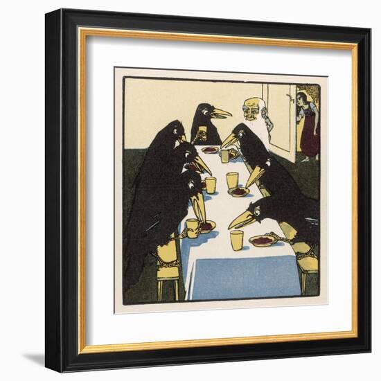 The Seven Ravens at the Dinner Table-A Weisgerber-Framed Art Print