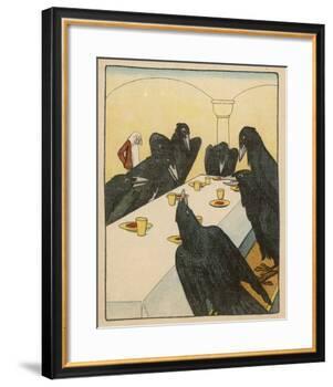 The Seven Ravens (Seven Brothers Transformed by a Wicked Spell) Sit at the Dinner Table-Willy Planck-Framed Giclee Print