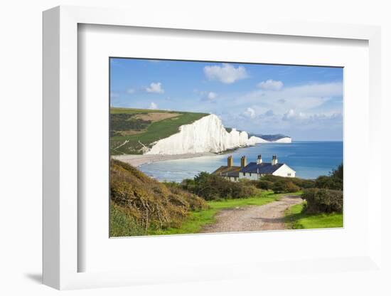 The Seven Sisters Chalk Cliffs and Coastguard Cottages-Neale Clark-Framed Photographic Print