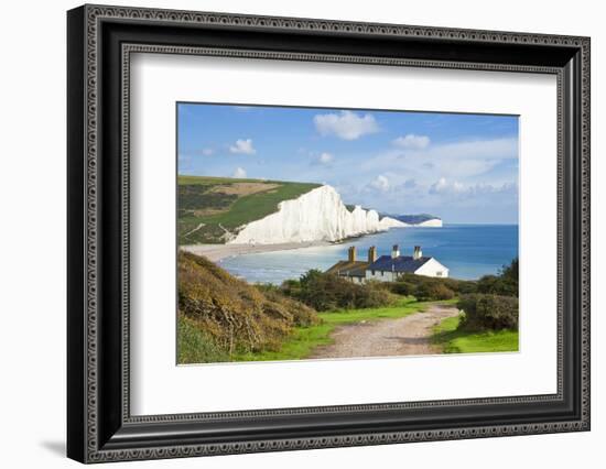 The Seven Sisters Chalk Cliffs and Coastguard Cottages-Neale Clark-Framed Photographic Print