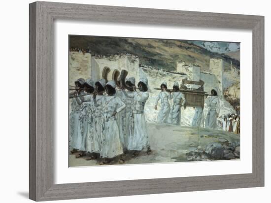 The Seven Trumpets of Jericho-James Tissot-Framed Giclee Print