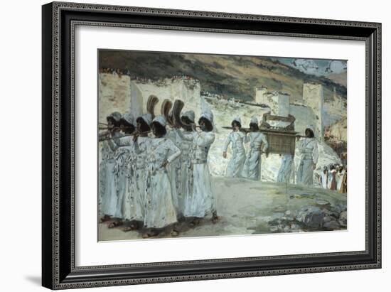 The Seven Trumpets of Jericho-James Tissot-Framed Giclee Print