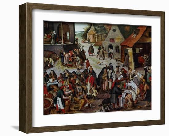 The Seven Works of Mercy-Pieter Brueghel the Younger-Framed Giclee Print