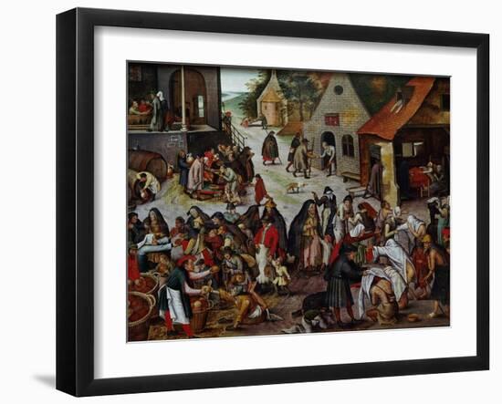 The Seven Works of Mercy-Pieter Brueghel the Younger-Framed Giclee Print