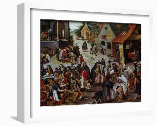 The Seven Works of Mercy-Pieter Brueghel the Younger-Framed Giclee Print