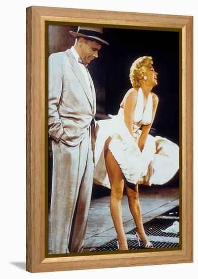 The Seven Year Itch by Billy Wilder with Tom Ewell, Marilyn Monroe, 1955-null-Framed Stretched Canvas