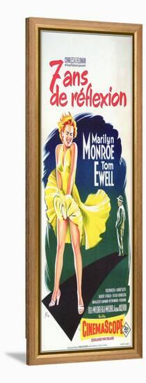 The Seven Year Itch, French Movie Poster, 1955-null-Framed Stretched Canvas