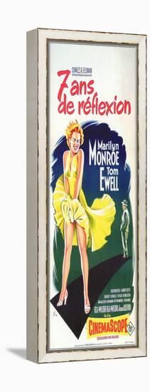 The Seven Year Itch, French Movie Poster, 1955-null-Framed Stretched Canvas