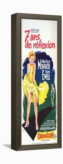 The Seven Year Itch, French Movie Poster, 1955-null-Framed Stretched Canvas