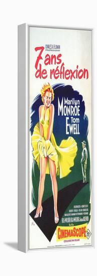 The Seven Year Itch, French Movie Poster, 1955-null-Framed Stretched Canvas