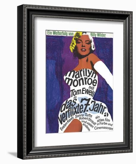 The Seven Year Itch, German Movie Poster, 1955-null-Framed Art Print