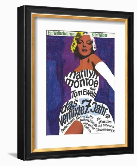 The Seven Year Itch, German Movie Poster, 1955-null-Framed Art Print