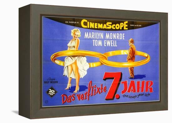 The Seven Year Itch, German Movie Poster, 1955-null-Framed Stretched Canvas