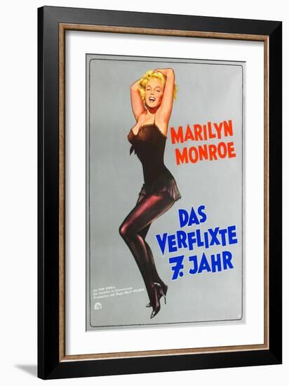 The Seven Year Itch, German Movie Poster, 1955-null-Framed Art Print