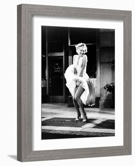 The Seven Year Itch, Marilyn Monroe, 1955-null-Framed Photo