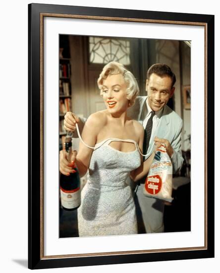 The Seven Year Itch, Marilyn Monroe, Tom Ewell, 1955-null-Framed Photo