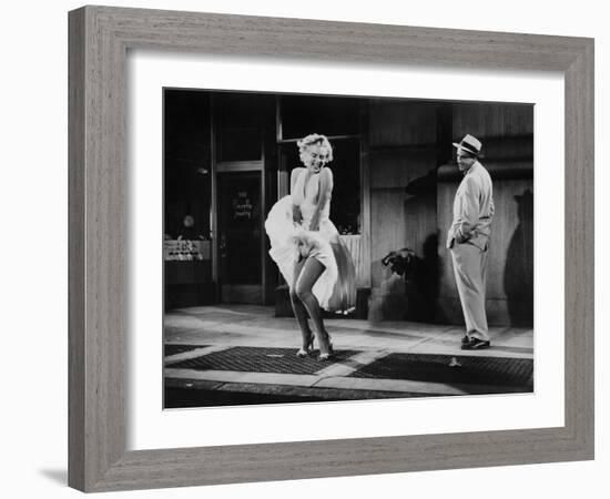 The Seven Year Itch, Marilyn Monroe, Tom Ewell, 1955-null-Framed Photo