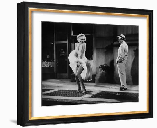 The Seven Year Itch, Marilyn Monroe, Tom Ewell, 1955-null-Framed Premium Photographic Print