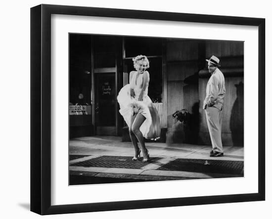 The Seven Year Itch, Marilyn Monroe, Tom Ewell, 1955-null-Framed Photo