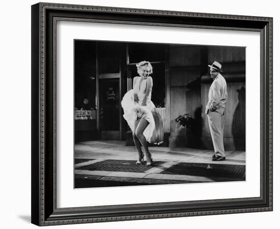 The Seven Year Itch, Marilyn Monroe, Tom Ewell, 1955-null-Framed Photo