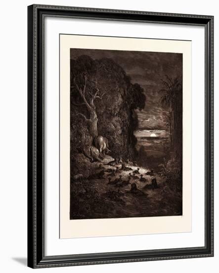 The Seventh Evening in Eden-Gustave Dore-Framed Giclee Print