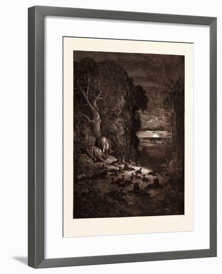 The Seventh Evening in Eden-Gustave Dore-Framed Giclee Print