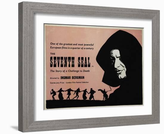 The Seventh Seal, UK Movie Poster, 1957-null-Framed Art Print