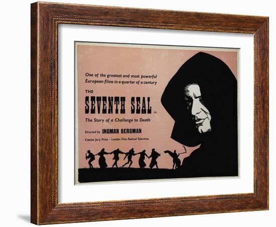 The Seventh Seal, UK Movie Poster, 1957-null-Framed Art Print