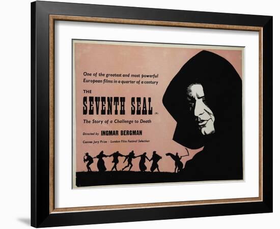 The Seventh Seal, UK Movie Poster, 1957-null-Framed Art Print