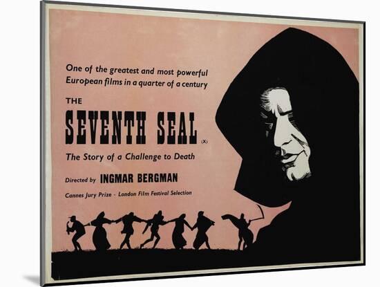 The Seventh Seal, UK Movie Poster, 1957-null-Mounted Art Print