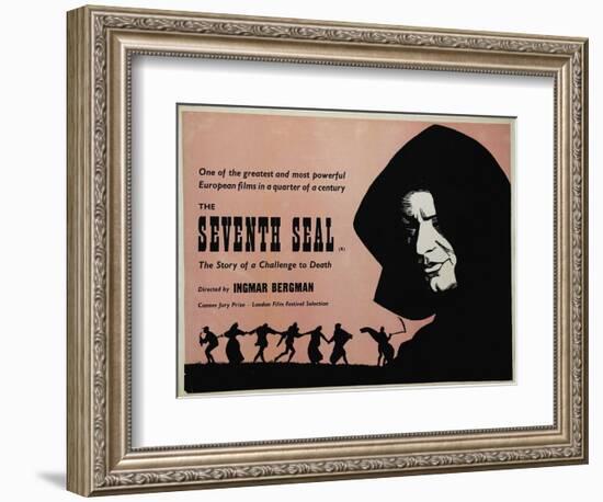 The Seventh Seal, UK Movie Poster, 1957-null-Framed Premium Giclee Print