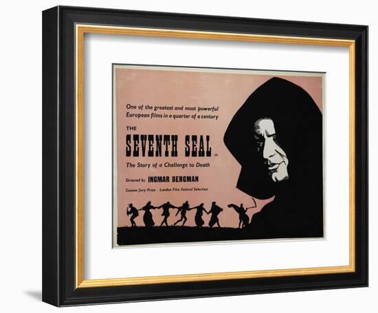 The Seventh Seal, UK Movie Poster, 1957-null-Framed Premium Giclee Print