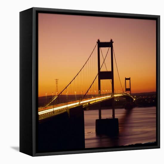 The Severn Bridge at Sunset, England, UK-Roy Rainford-Framed Premier Image Canvas