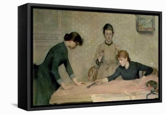 The Sewing Class-Carl Frederic Aagaard-Framed Premier Image Canvas