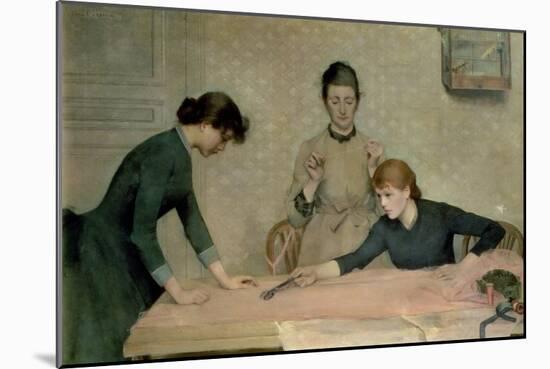 The Sewing Class-Carl Frederic Aagaard-Mounted Giclee Print