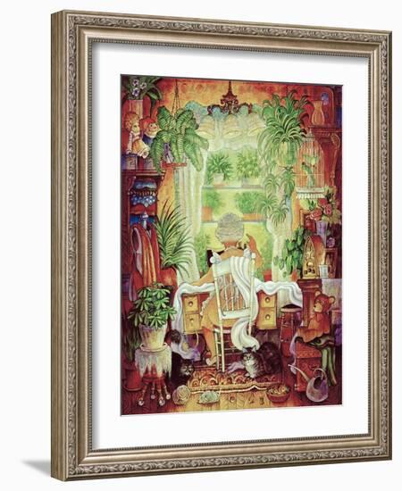 The Sewing Lady 2-Bill Bell-Framed Giclee Print