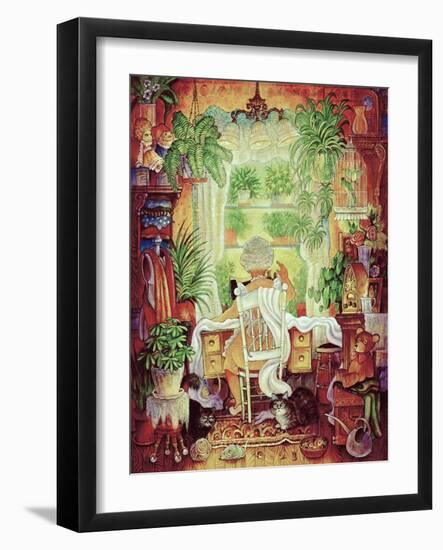 The Sewing Lady 2-Bill Bell-Framed Giclee Print