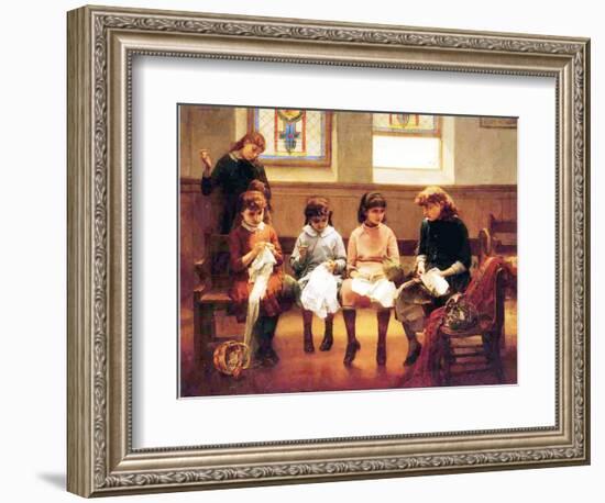 The Sewing Lesson-Constant Mayer-Framed Giclee Print