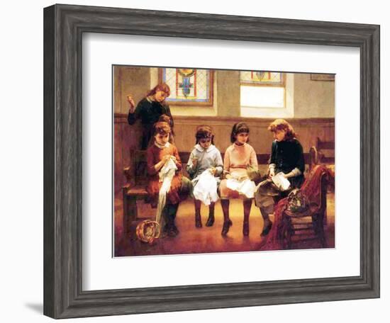 The Sewing Lesson-Constant Mayer-Framed Giclee Print