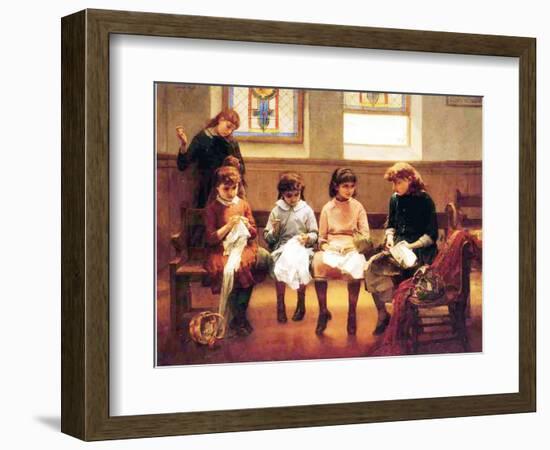 The Sewing Lesson-Constant Mayer-Framed Giclee Print