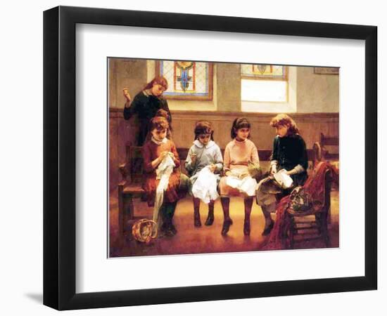 The Sewing Lesson-Constant Mayer-Framed Giclee Print