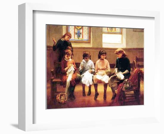 The Sewing Lesson-Constant Mayer-Framed Giclee Print