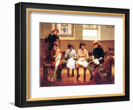 The Sewing Lesson-Constant Mayer-Framed Giclee Print