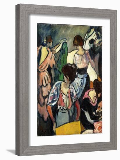 The Sewing Room; Le Salon De Couture, C.1920 (Oil on Canvas)-Louis Valtat-Framed Giclee Print