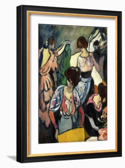 The Sewing Room; Le Salon De Couture, C.1920 (Oil on Canvas)-Louis Valtat-Framed Giclee Print