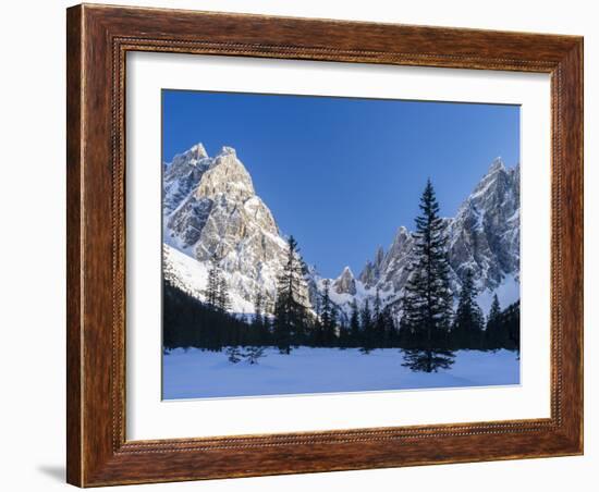 The Sexten Sundial, Valley Fischleintal, Sexten Dolomites, Italy-Martin Zwick-Framed Photographic Print
