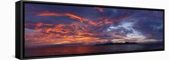 The Seychelles, Evening Mood, View to Praslin, Panorama-Catharina Lux-Framed Premier Image Canvas