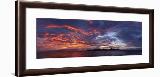 The Seychelles, Evening Mood, View to Praslin, Panorama-Catharina Lux-Framed Photographic Print